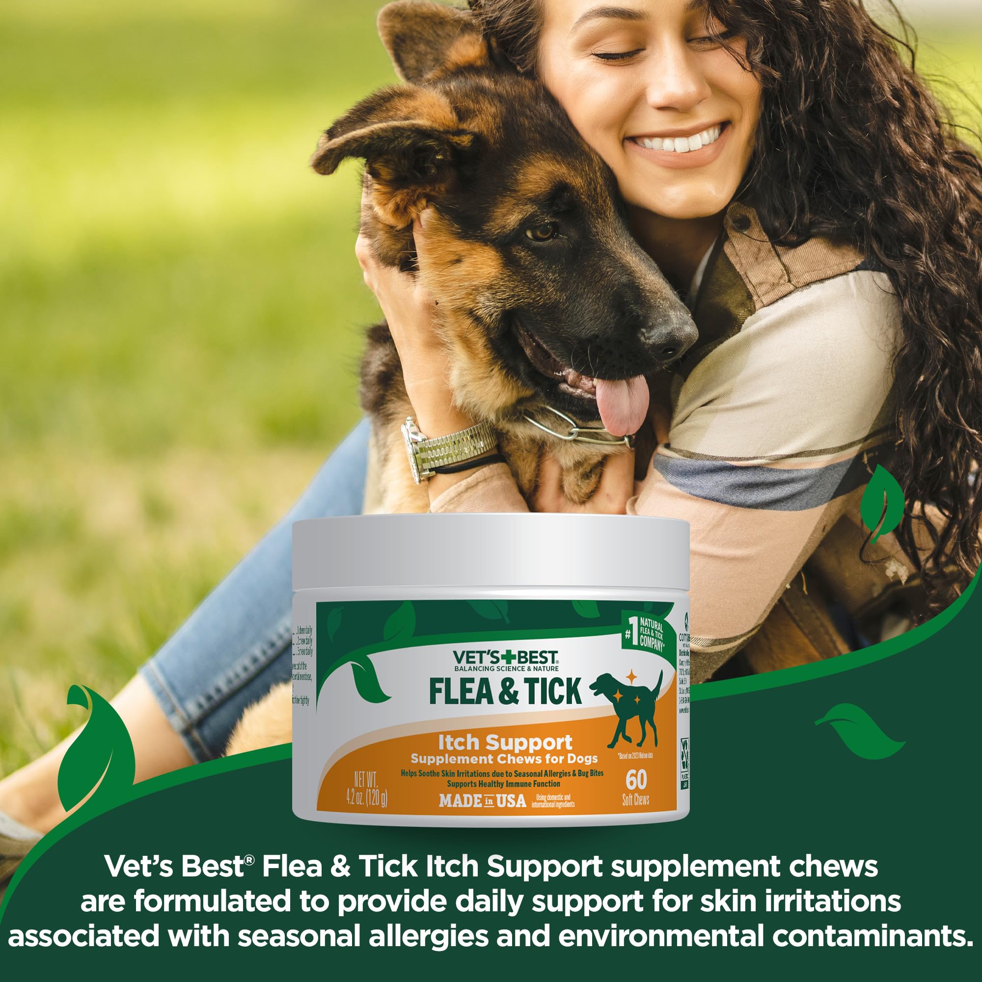 Vet's Best chews texture highlights brewer’s yeast and flaxseed