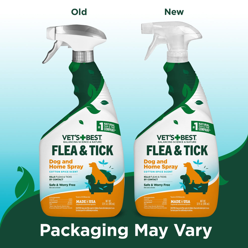 Vet's Best spray applied on a dog's coat for pest control