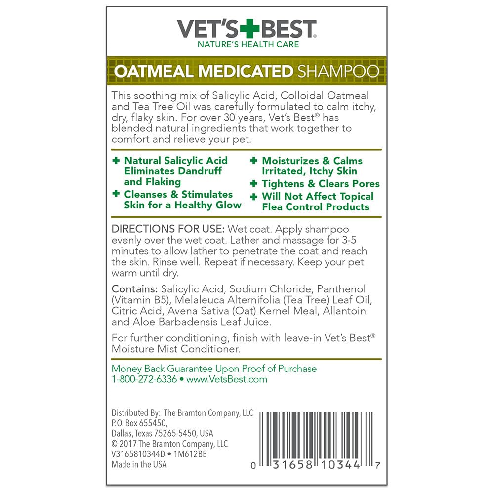 Vet's Best dog shampoo foam close-up signaling dandruff and itch relief.