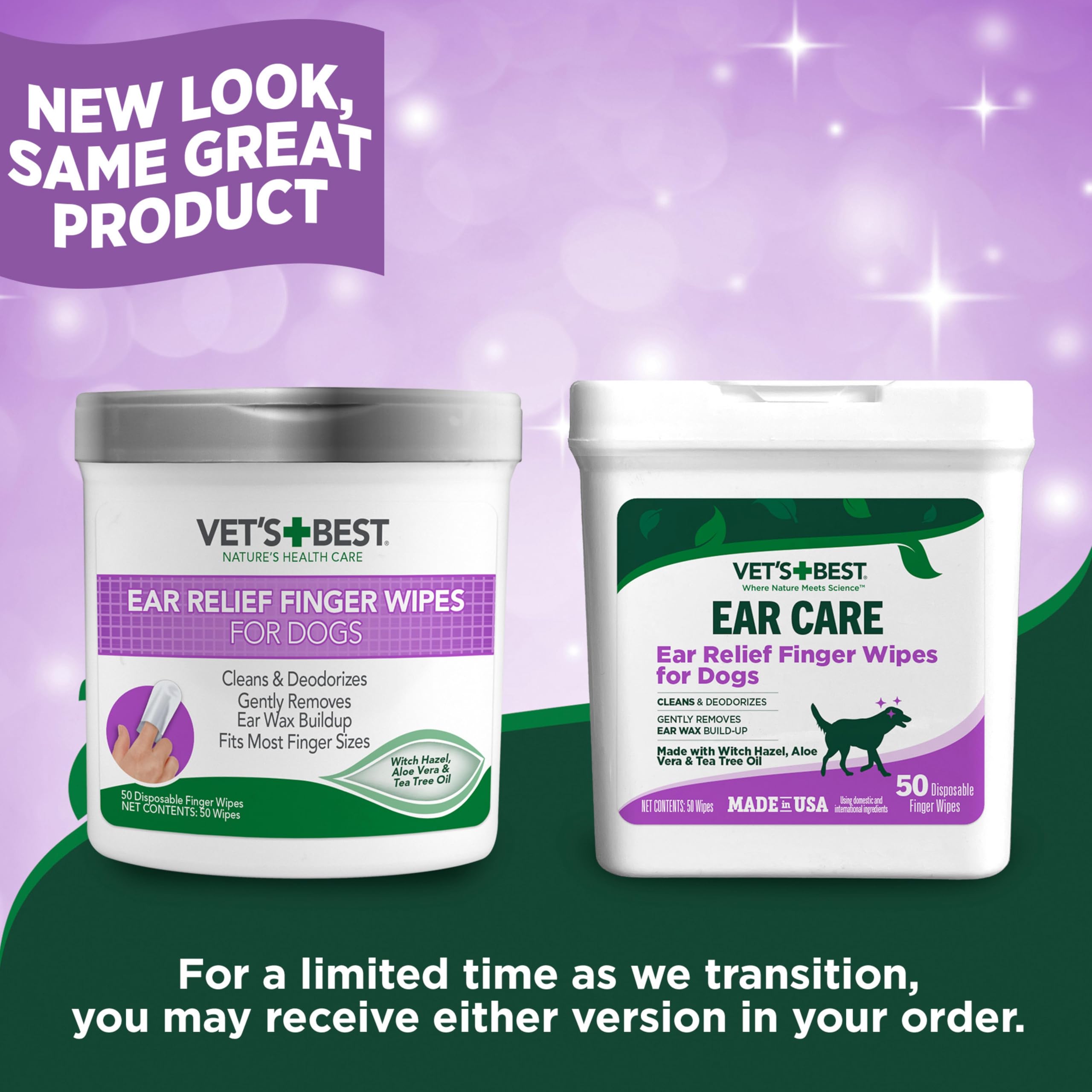 Close-up of Vet's Best finger wipe texture for gentle ear cleaning