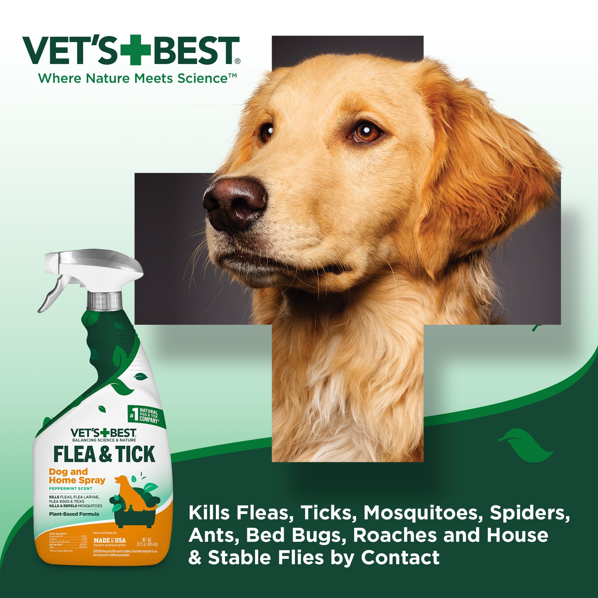 Close-up of Vet’s Best formula with peppermint oil for natural pest control