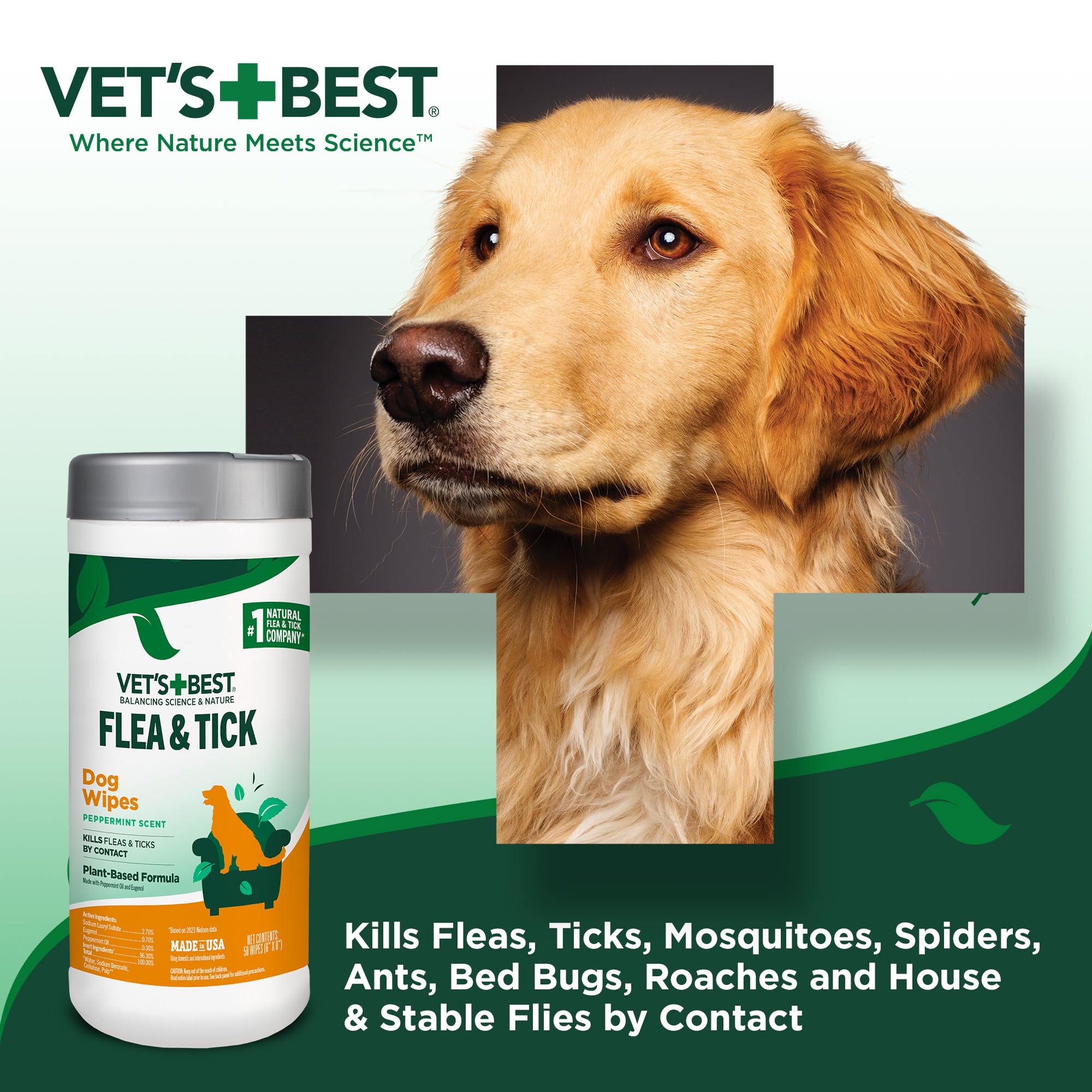 Close-up of Vet's Best wipes texture for easy cleaning.