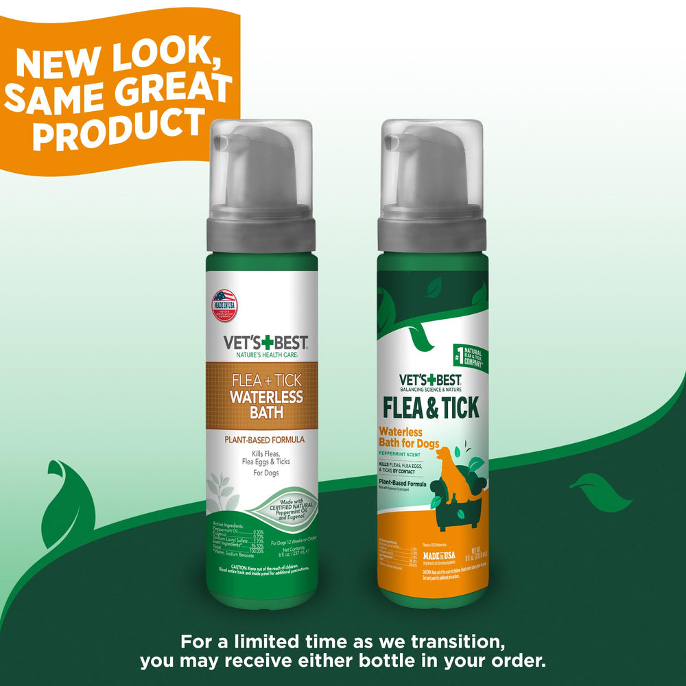 Vet's Best foam application on a dog's coat during quick grooming