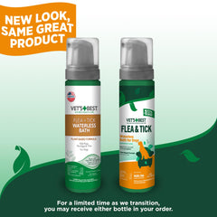 Vet's Best foam application on a dog's coat during quick grooming
