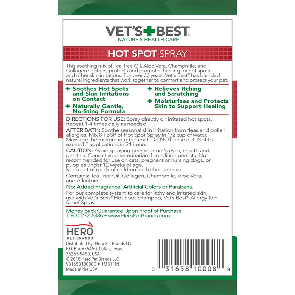 Vet's Best hot spot spray on irritated skin during seasonal changes
