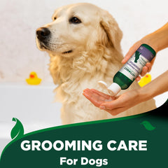 Vet's Best hypo-allergenic shampoo ingredients Aloe Vera and Vitamin E on label.