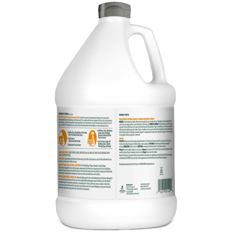Vets Best USA-made 96 oz refill for long-term pet home protection.