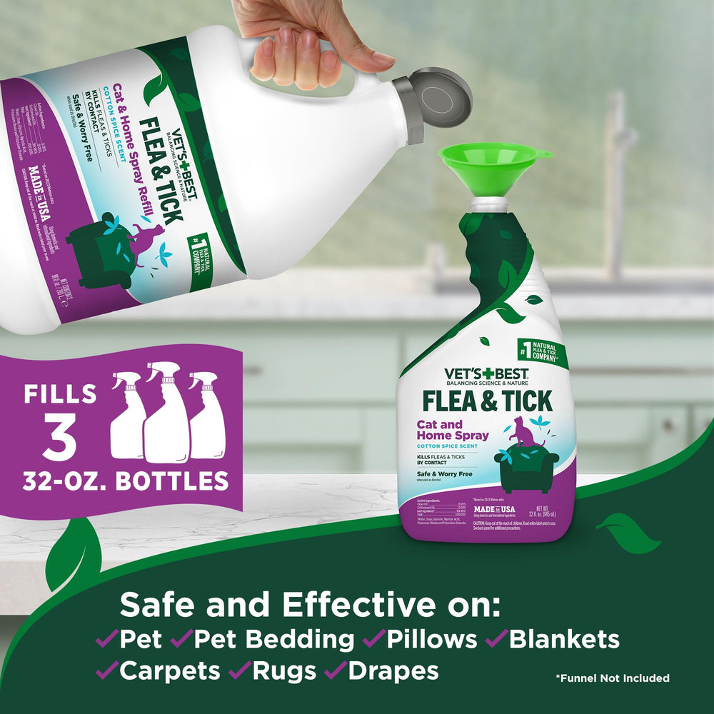 Refill bottle supports ongoing flea and tick protection around the home.