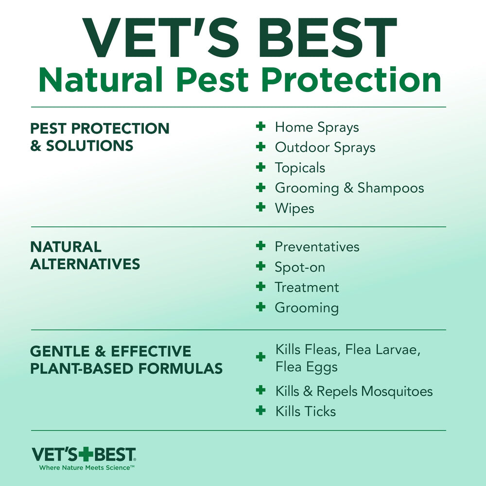 Safe to use around plants and outdoor features with Vet's Best.
