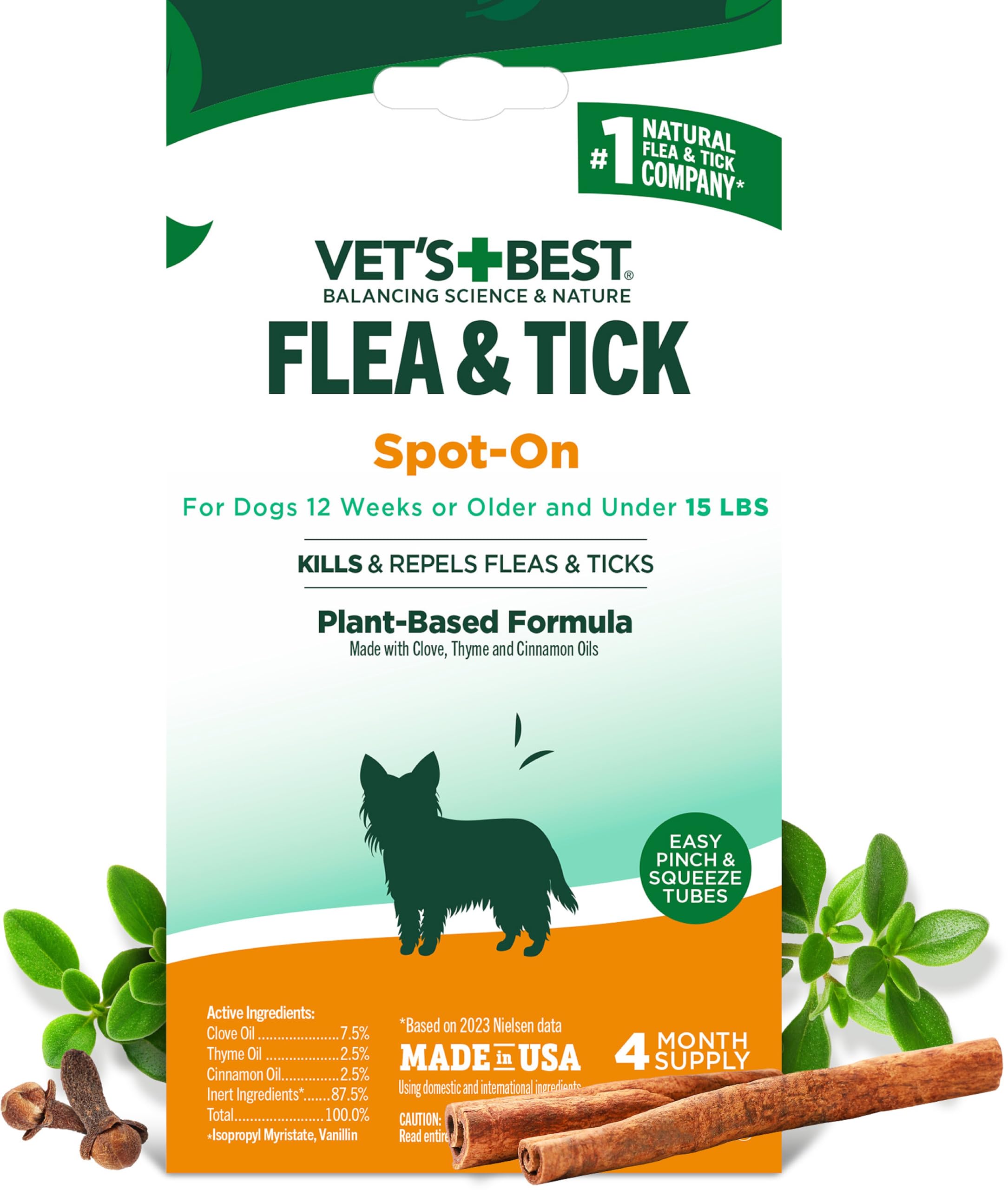 Vet's Best small-dog flea and tick drops bottle for easy protection