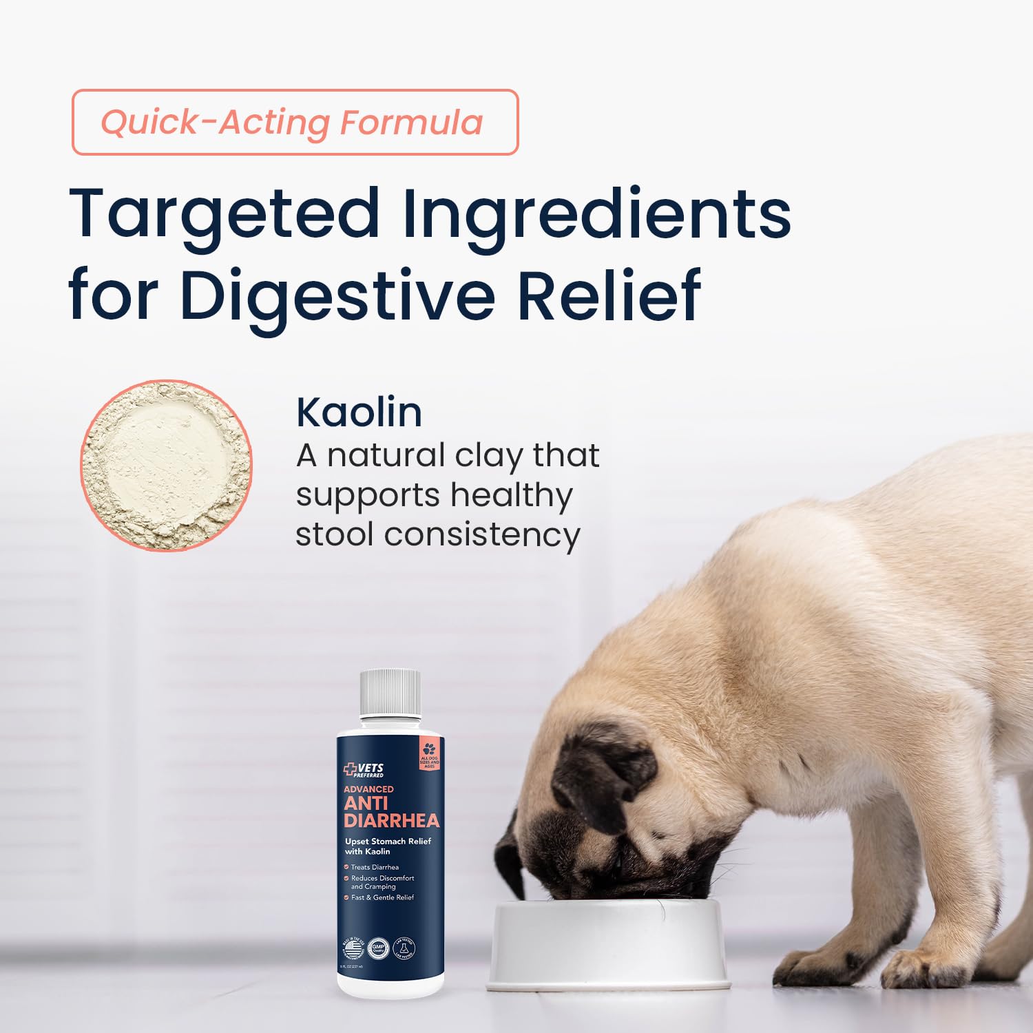 Kaolin-pectin formula highlight for gentle dog diarrhea relief