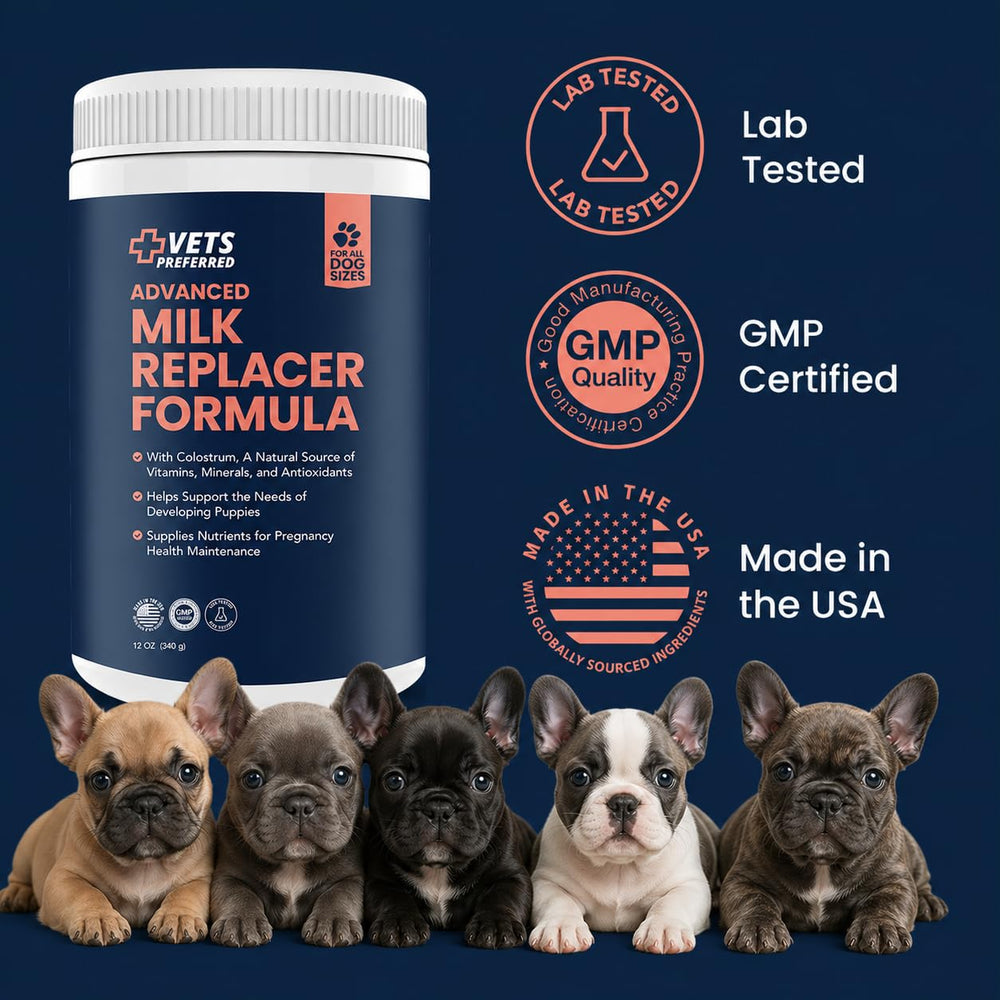 Vets Preferred Pregnant dog nursing-use image showing supportive nutrition.