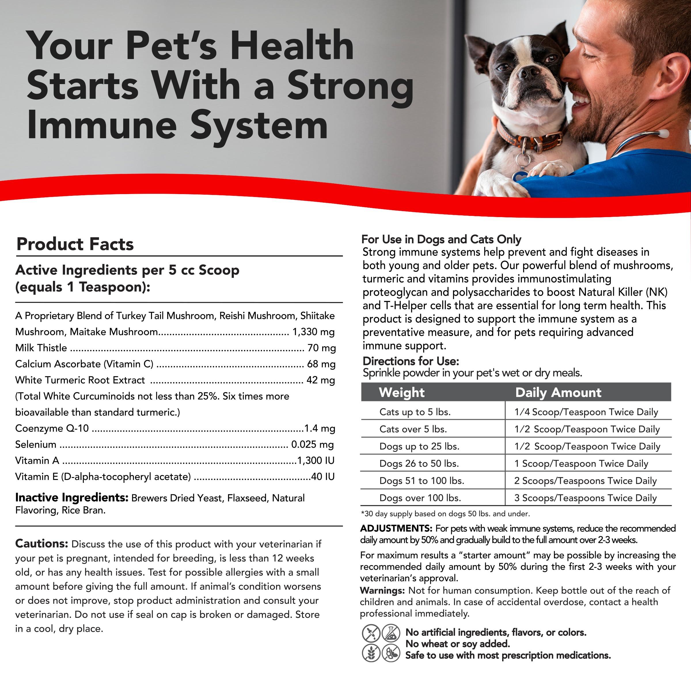 VetSmart Formulas critical immune defense label closeup with mushroom blend and turmeric details