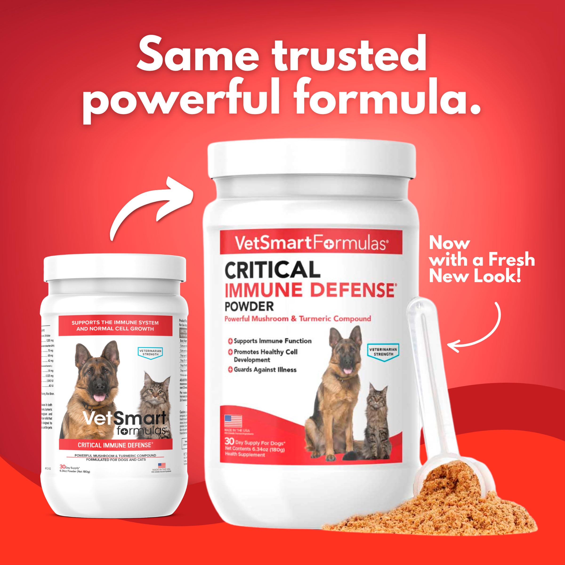 VetSmart Formulas critical immune defense USA-made packaging emphasizes standards