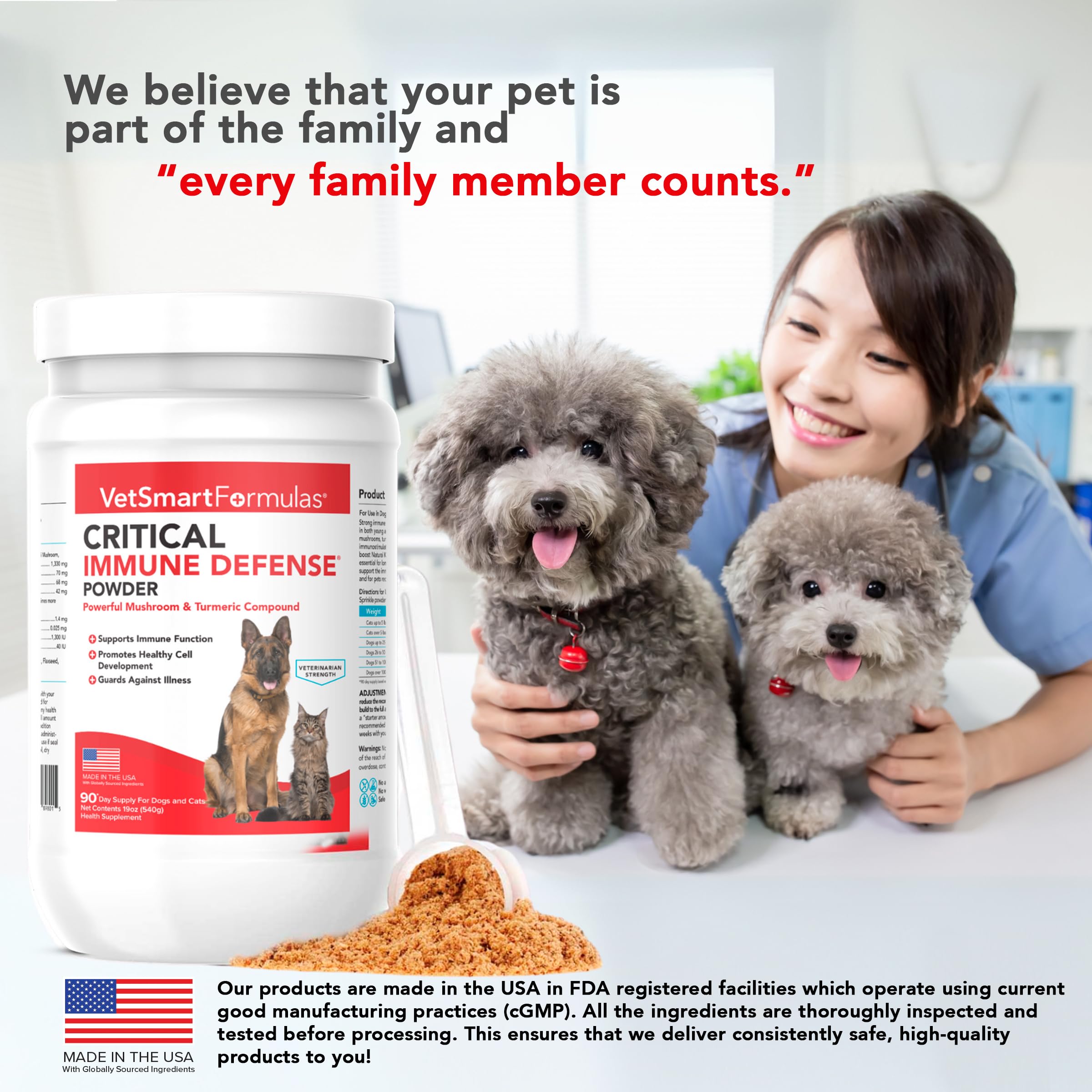 VetSmart Formulas immune defense on shelf facilitates easy daily use.