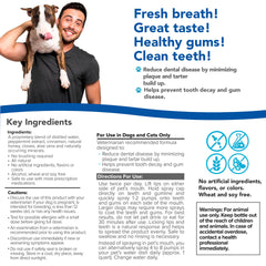 VetSmart Formulas pet teeth spray application demonstrates targeted cleaning for dogs and cats.