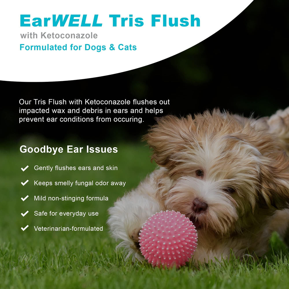VetWELL Ear Cleaner drops dispensed from a dropper for application