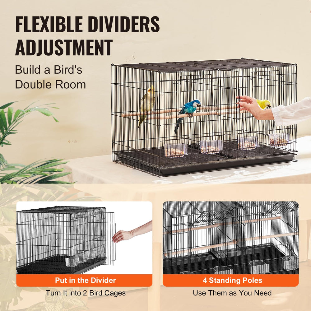 VEVOR 30-inch flight bird cage bottom tray emphasizes simple cleaning and mess containment.