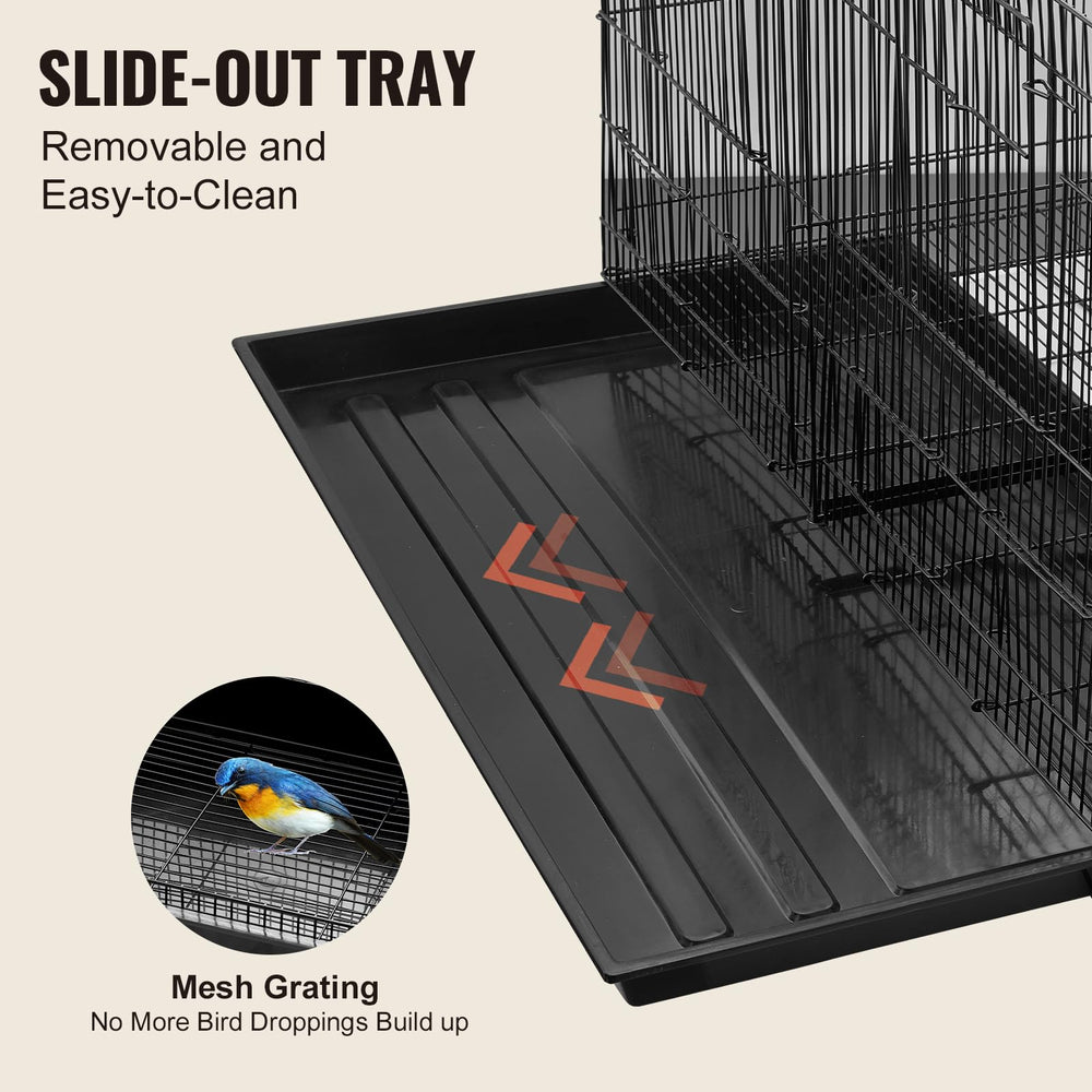VEVOR 30-inch flight bird cage door close-up shows secure access and escape prevention.