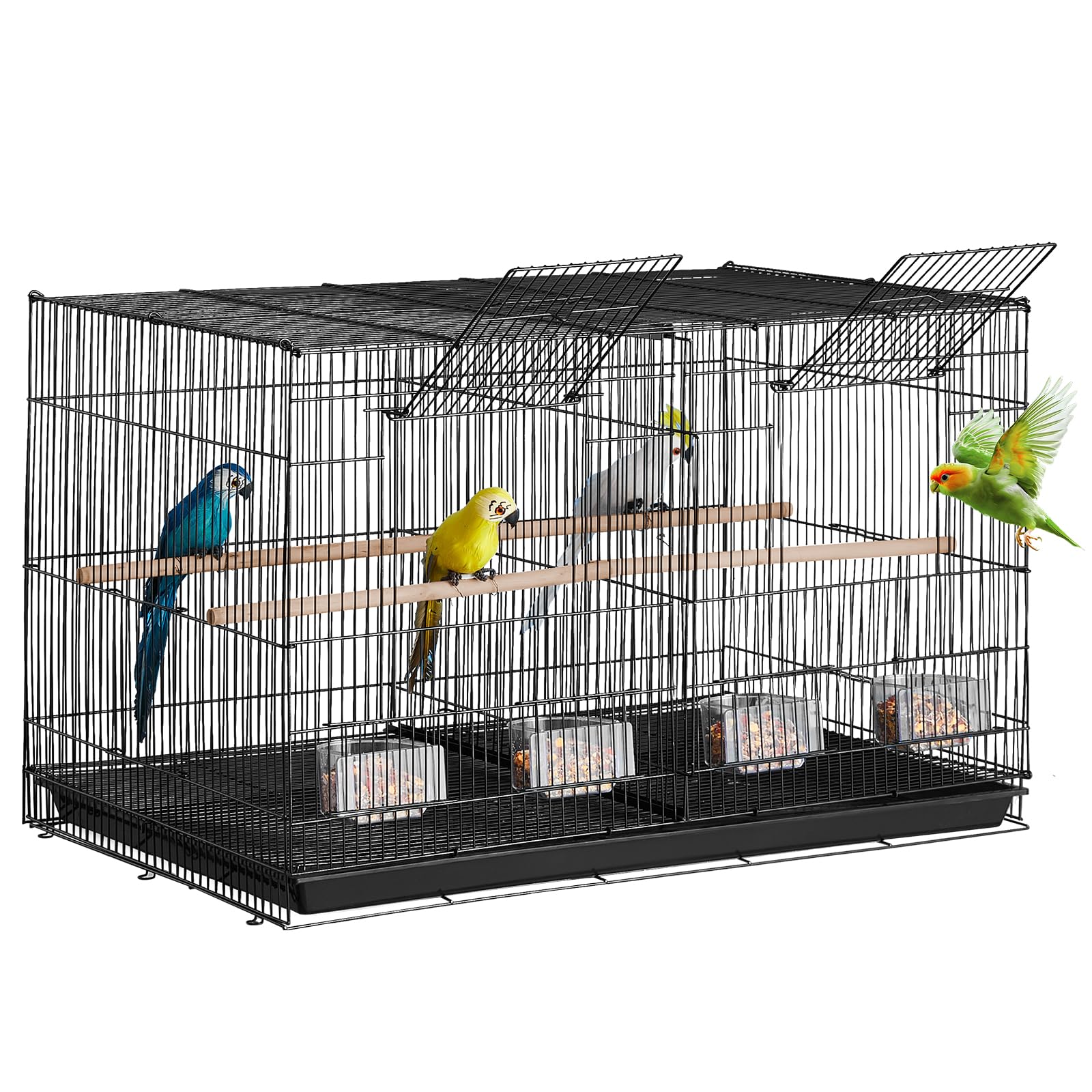 VEVOR 30-inch flight bird cage front view shows spacious habitat for multiple small birds.