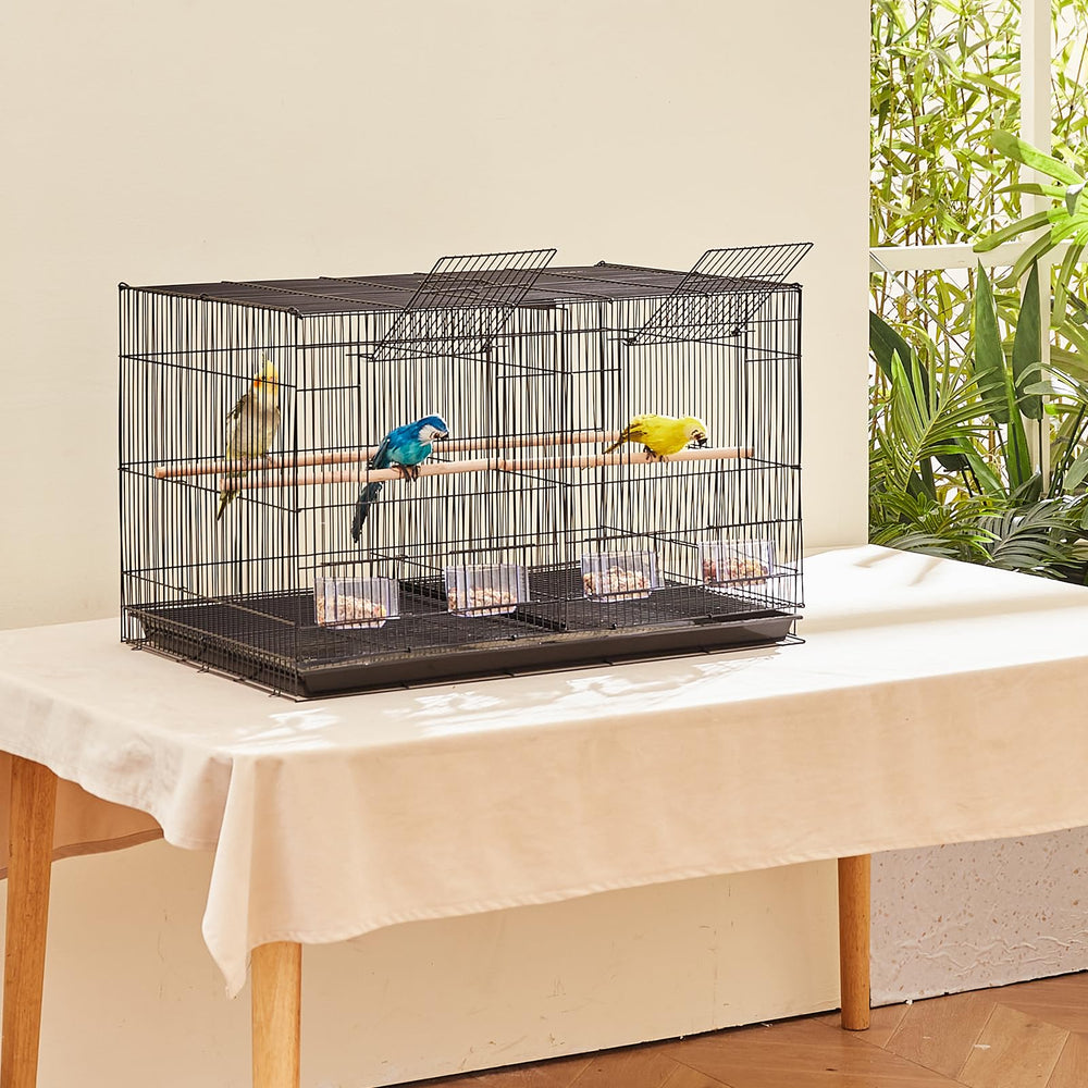 VEVOR 30-inch flight bird cage grid detail highlights 0.4 inch spacing for airflow.