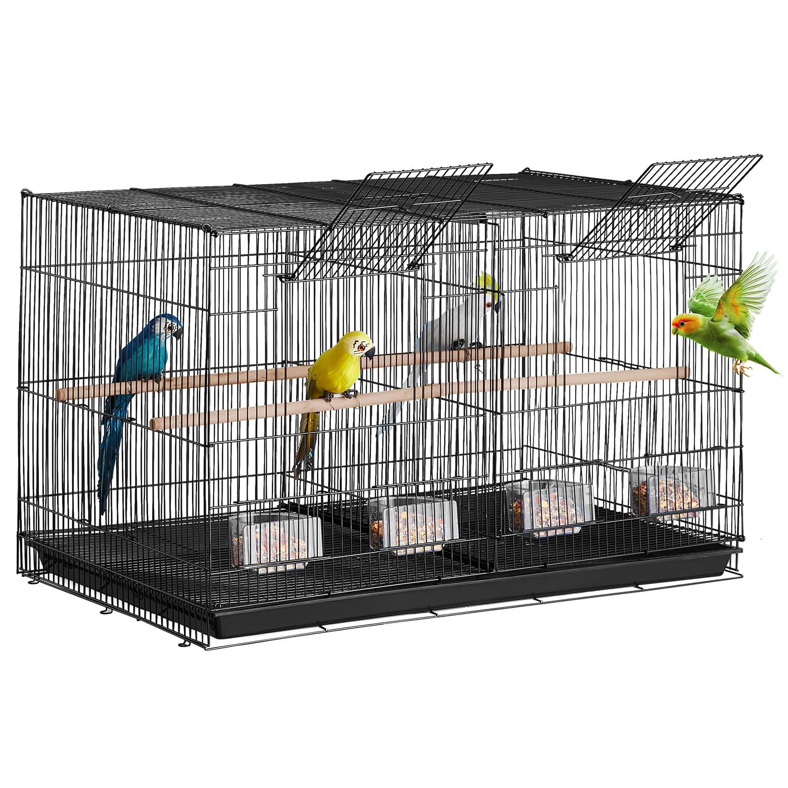 VEVOR 30-inch flight bird cage handle top view suggests travel-friendly design.