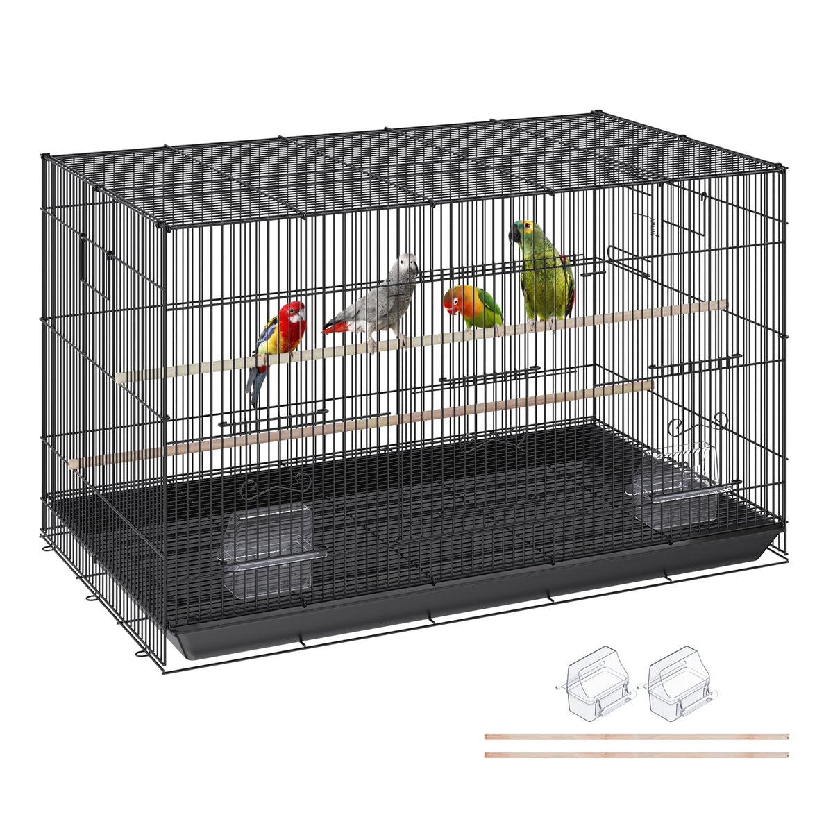VEVOR 30-inch flight bird cage shows roomy space for comfortable movement