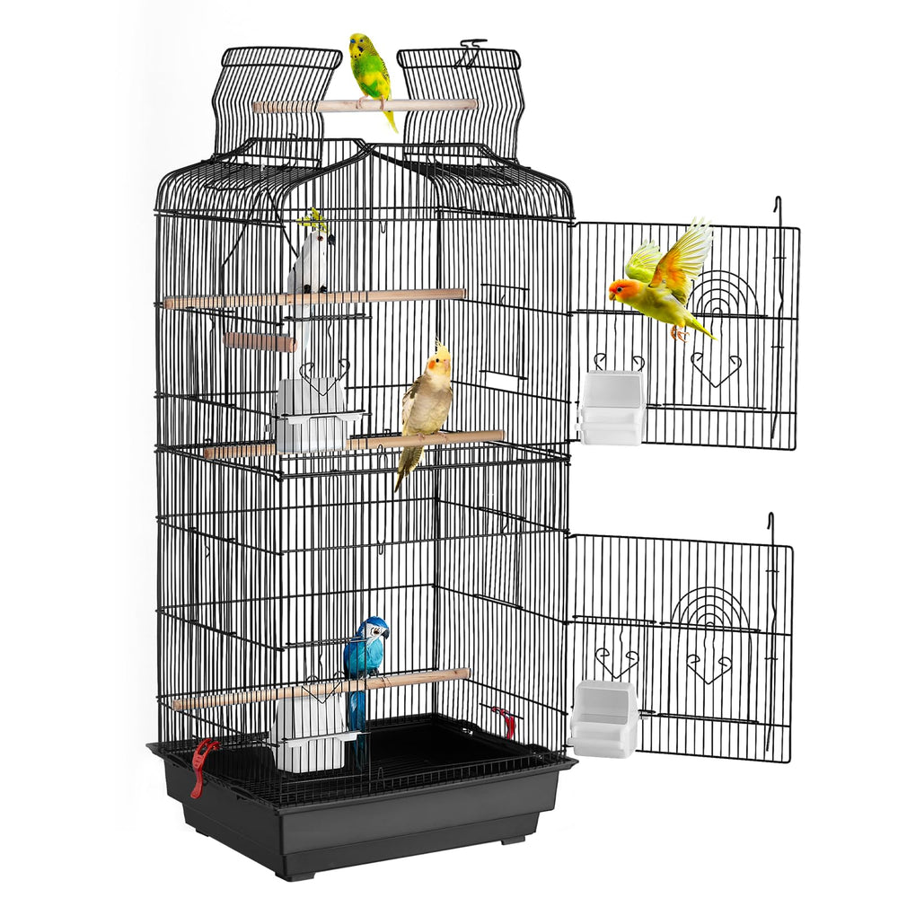 VEVOR 41-inch open-top bird cage front view for easy interaction and cleaning.