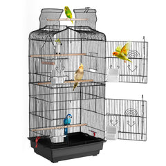 VEVOR 41-inch open-top bird cage front view for easy interaction and cleaning.