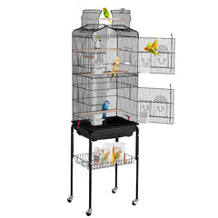 VEVOR 64-inch open-top cage front view with roomy interior for multiple birds.