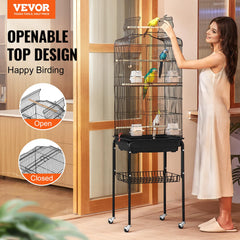 VEVOR open-top cage top-access showing easy hands-on interaction.