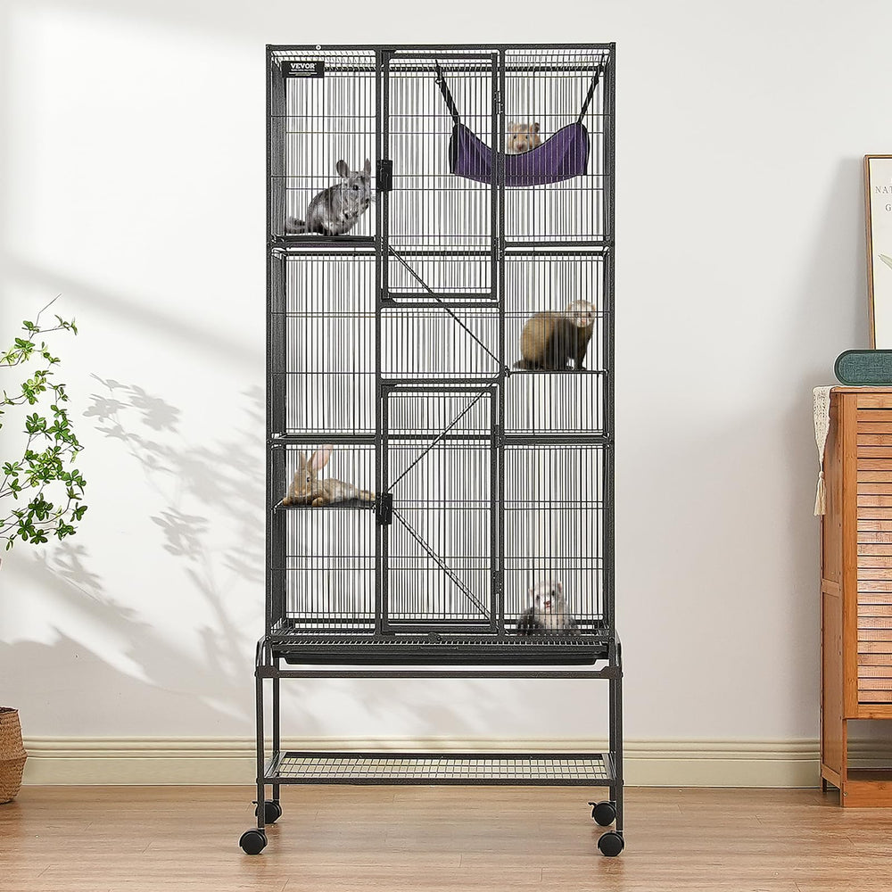 VEVOR dual-layer doors and top window allow easy pet interaction.