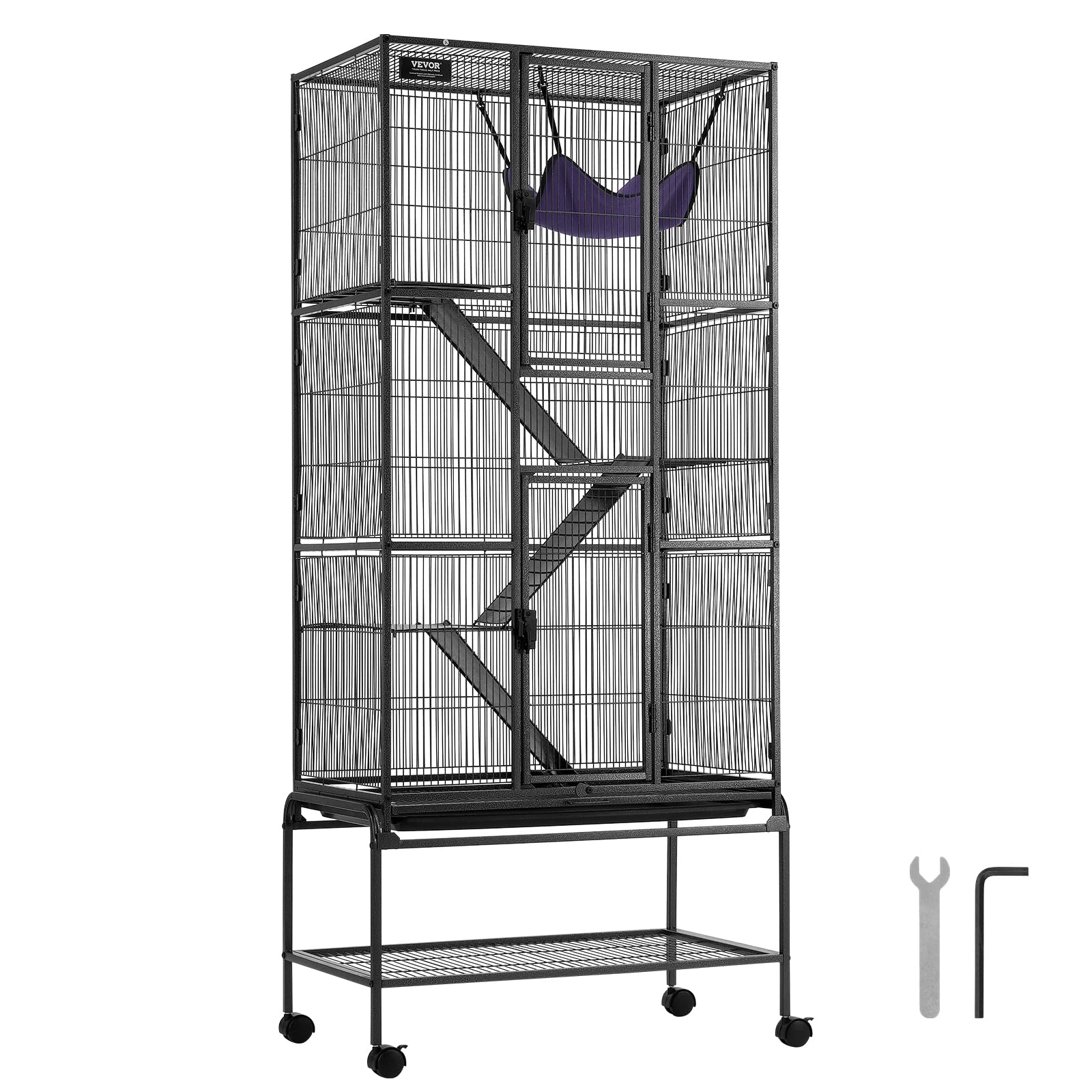 VEVOR lockable wheels and storage shelf support flexible indoor/outdoor setups.