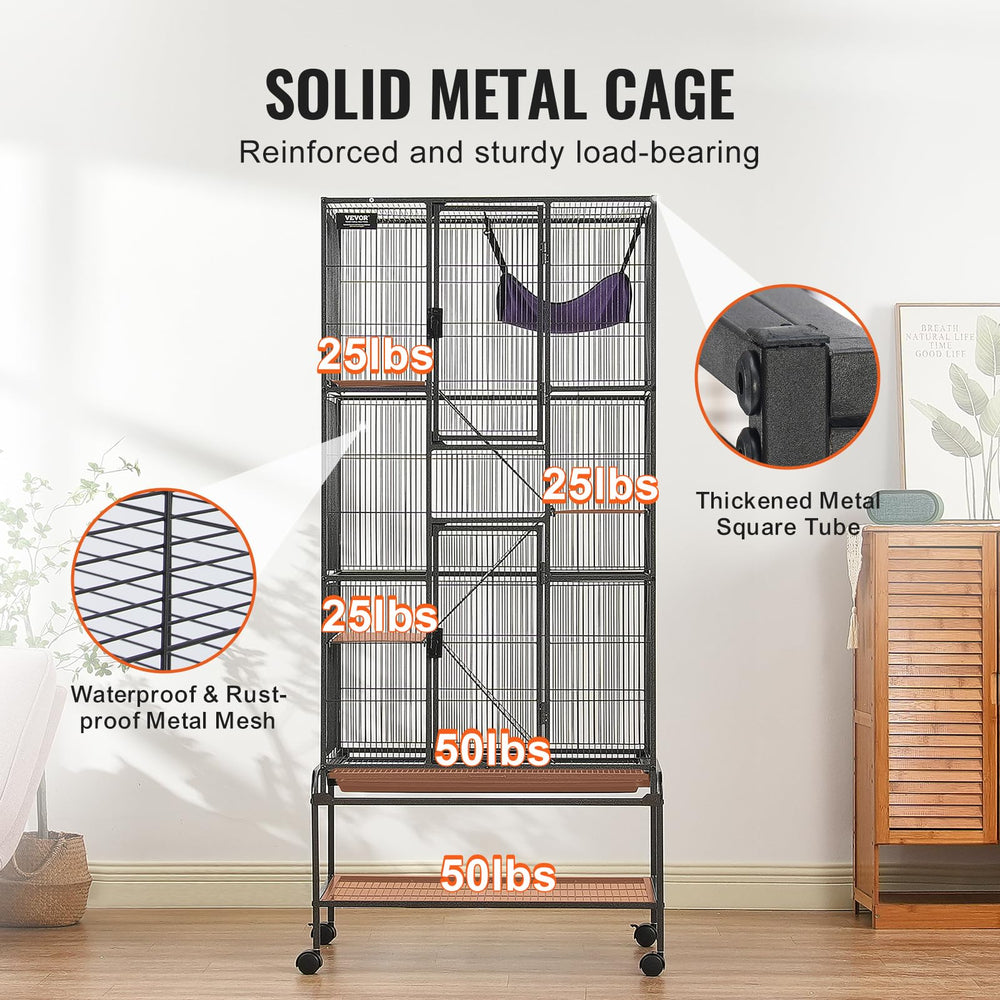 VEVOR cage frame is powder-coated for rust resistance and longevity.
