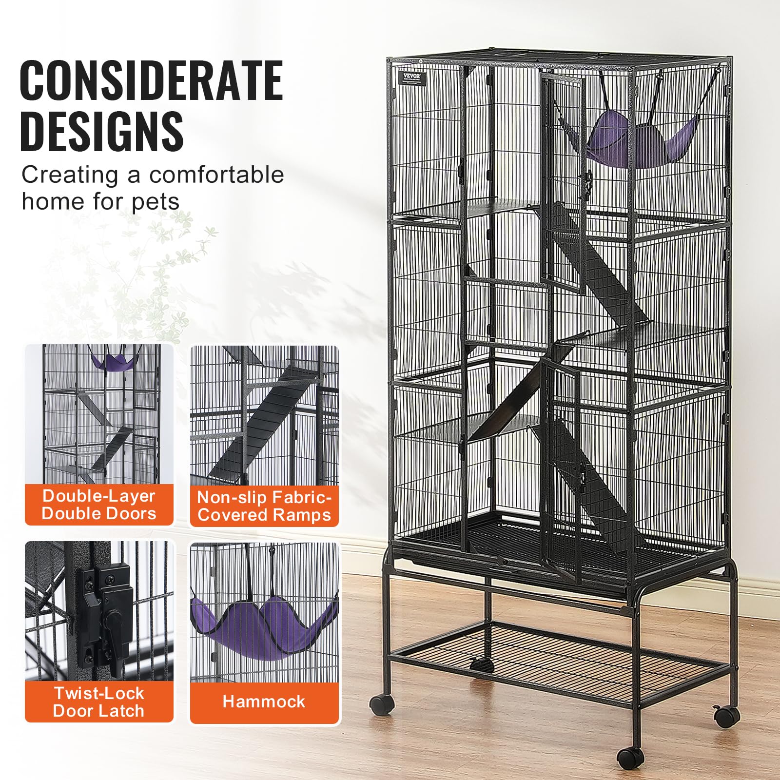 VEVOR removable trays simplify cleaning and quick checks between uses.