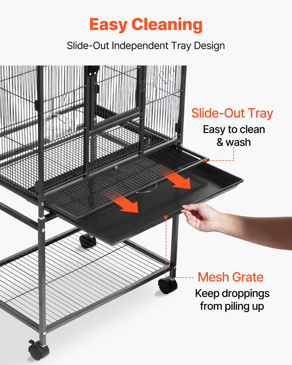 Four 360-degree casters enable easy repositioning around the home.