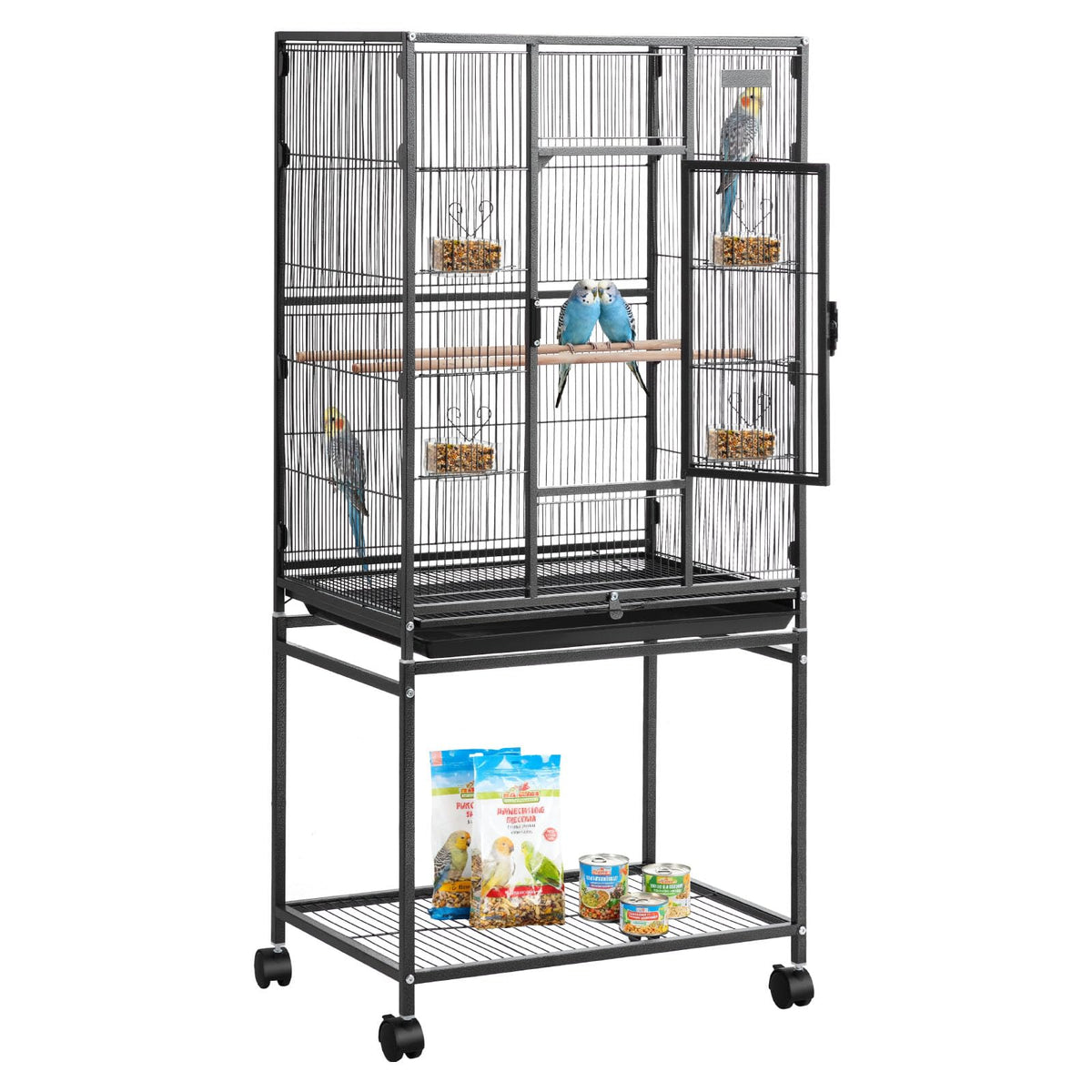 VEVOR bird cage with flat-top dimensions offers ample space for multiple birds.