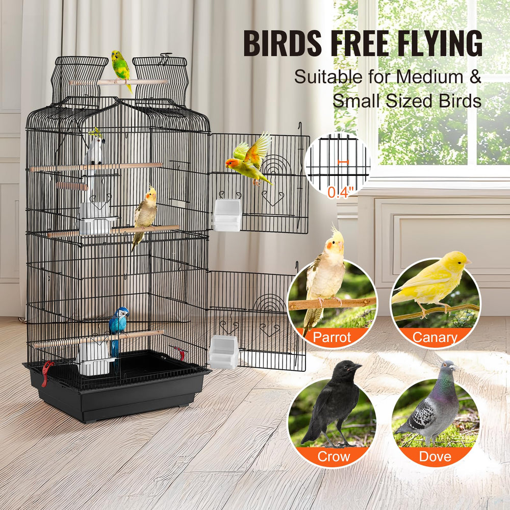 VEVOR cage includes a swing for enrichment and exercise.