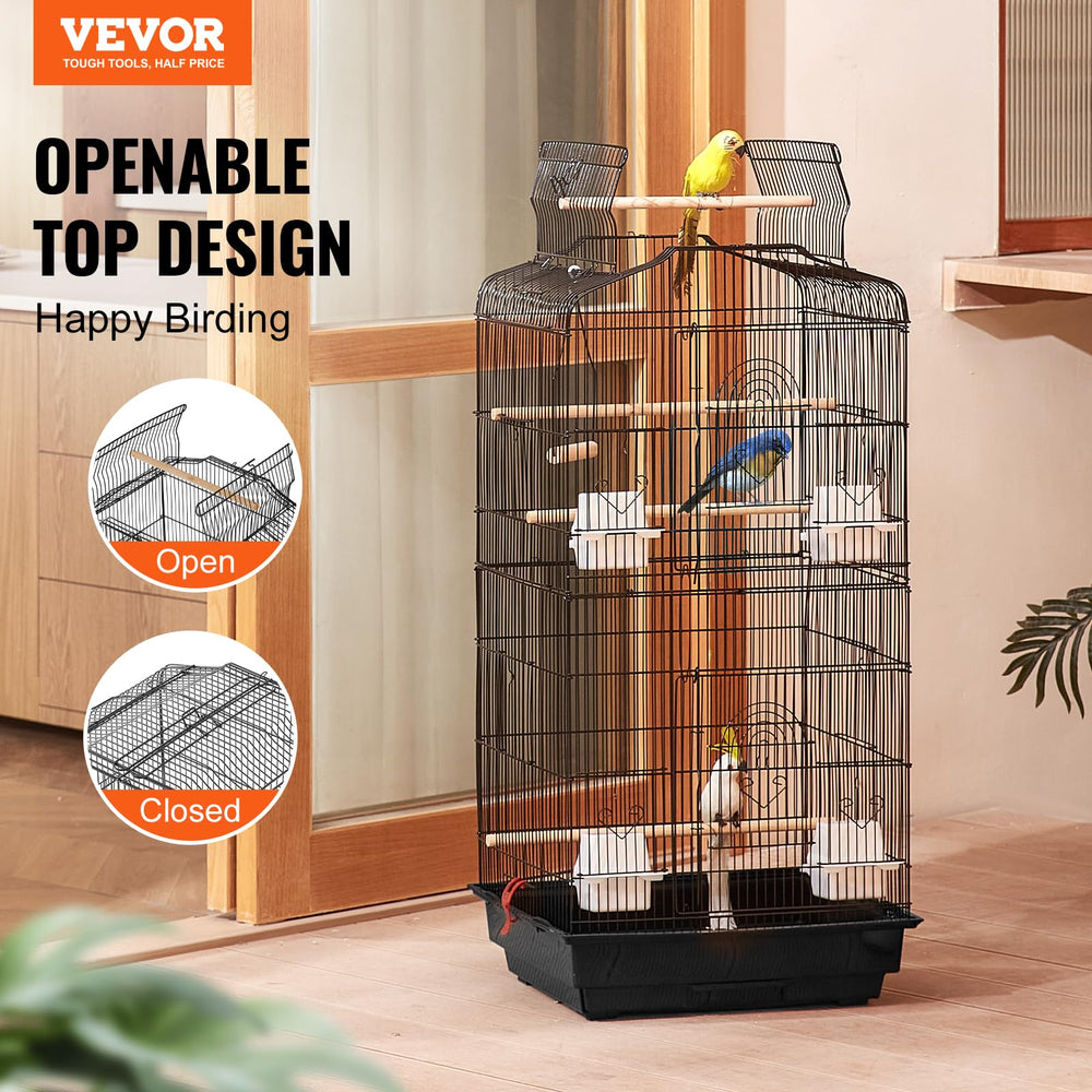 VEVOR bird cage top-access design expands play area for birds.