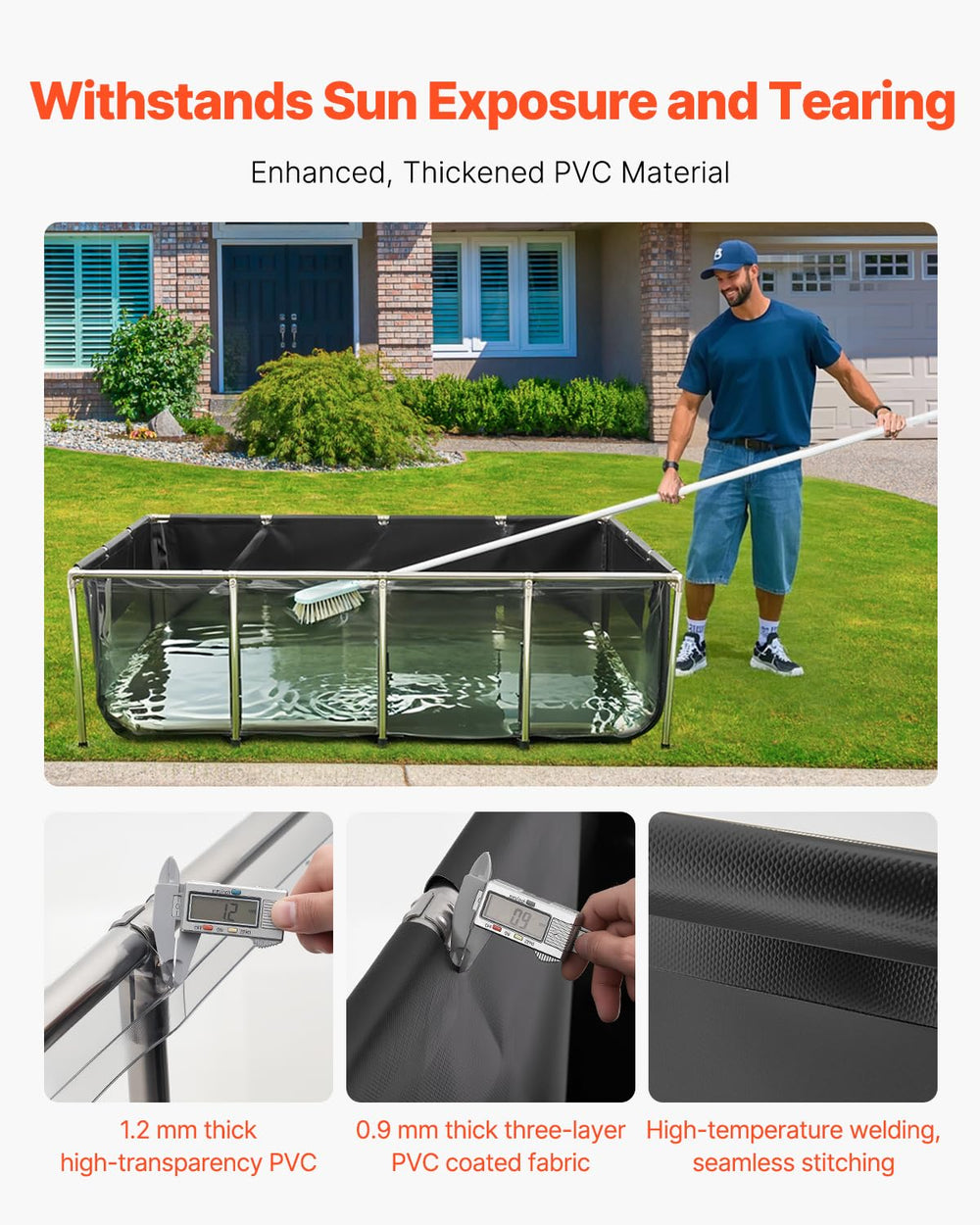 VEVOR canvas fish pond drain valve enables quick, mess-free water release during maintenance
