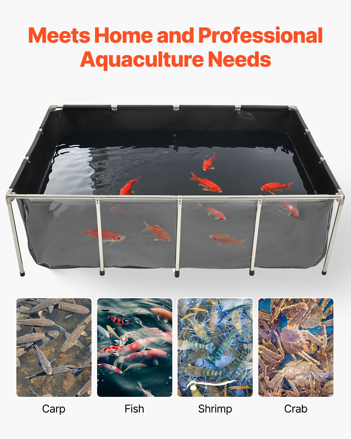 VEVOR canvas fish pond eco-friendly PVC supports safer long-term aquaculture