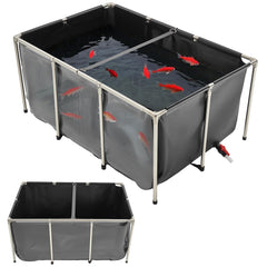 VEVOR Canvas Fish Pond exterior view highlights sturdy build for outdoor use.
