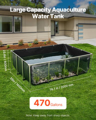 VEVOR canvas fish pond stainless steel frame ensures rust resistance and sturdy outdoor support