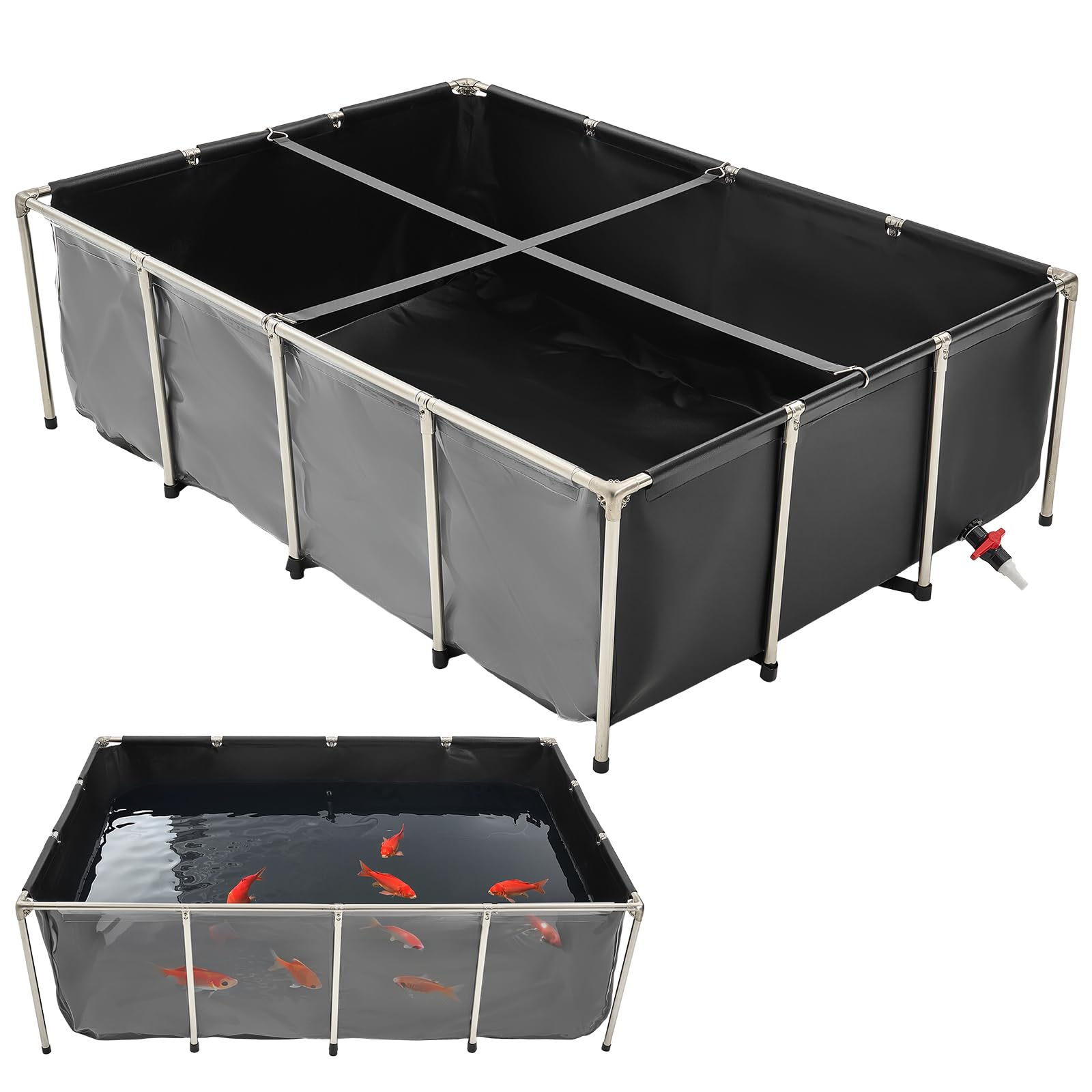 VEVOR canvas fish pond viewing panel provides clear visibility for koi and goldfish observation