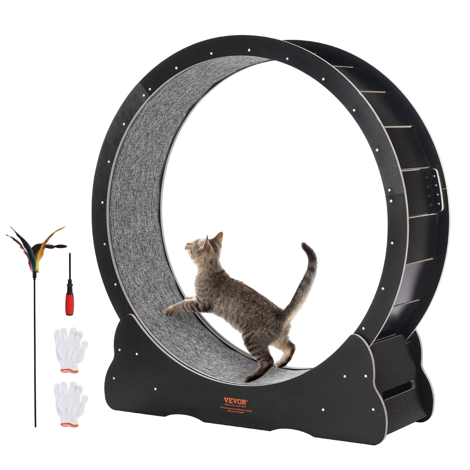 VEVOR cat exercise wheel with 43.3 inch diameter for indoor feline cardio