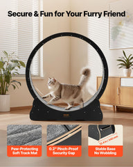 VEVOR cat wheel uses silent wheels for quiet indoor play.