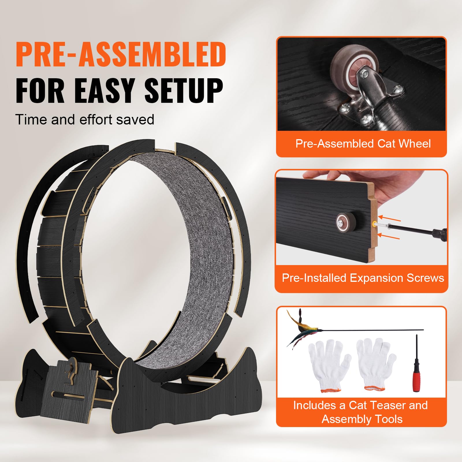 VEVOR silent operation cat wheel for a quiet home