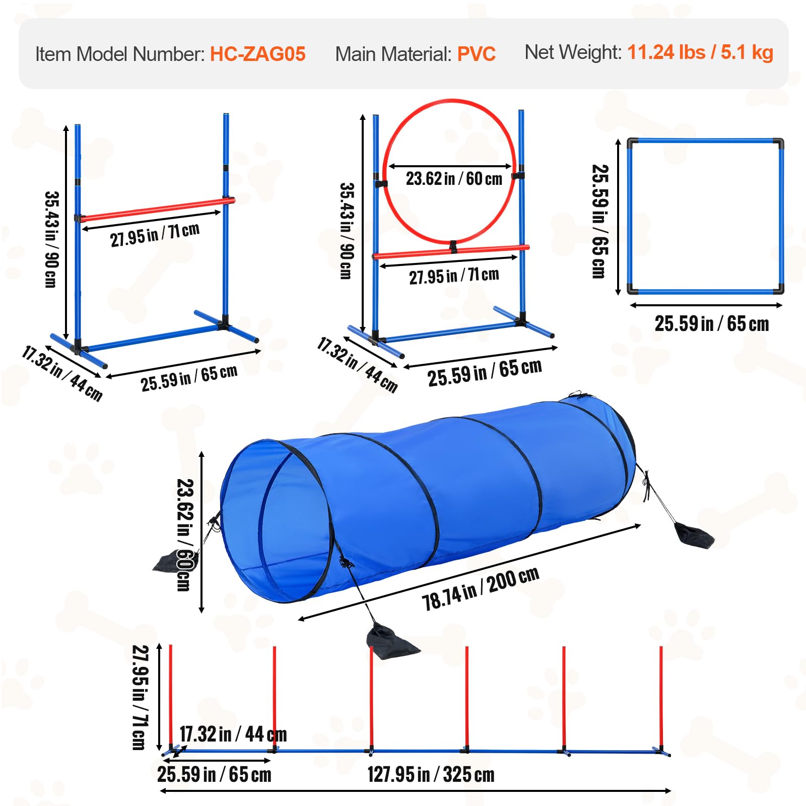 VEVOR Dog agility foldable bowl collapses for travel sessions