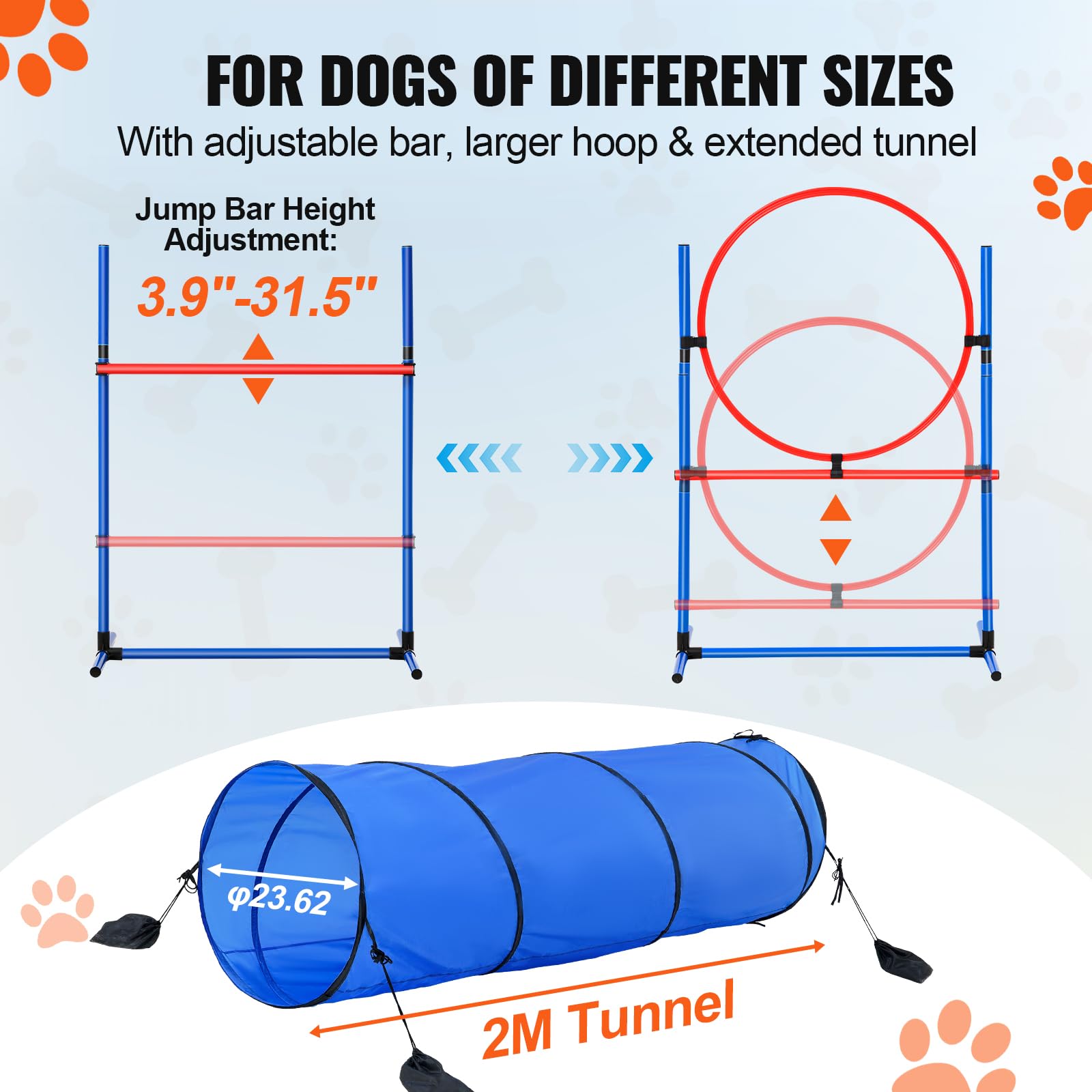 VEVOR Dog agility jump ring with reinforced rods reduces wobble