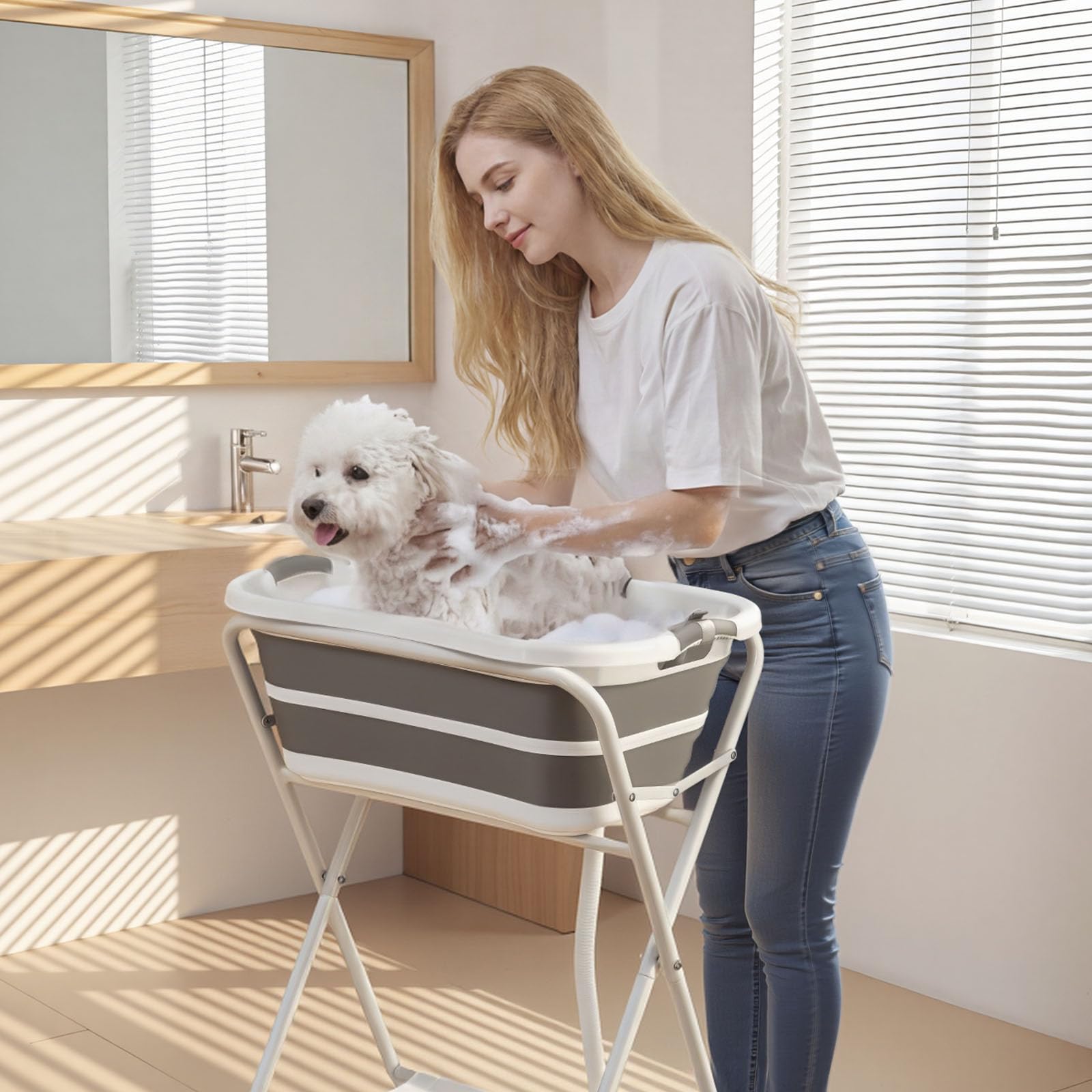 VEVOR dog bath tub rounded edges enhance pet comfort during baths